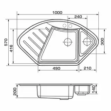 Кухонна гранітна мийка GRANADO Barcelona White