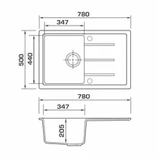 Кухонна гранітна мийка GRANADO Toledo Grafito