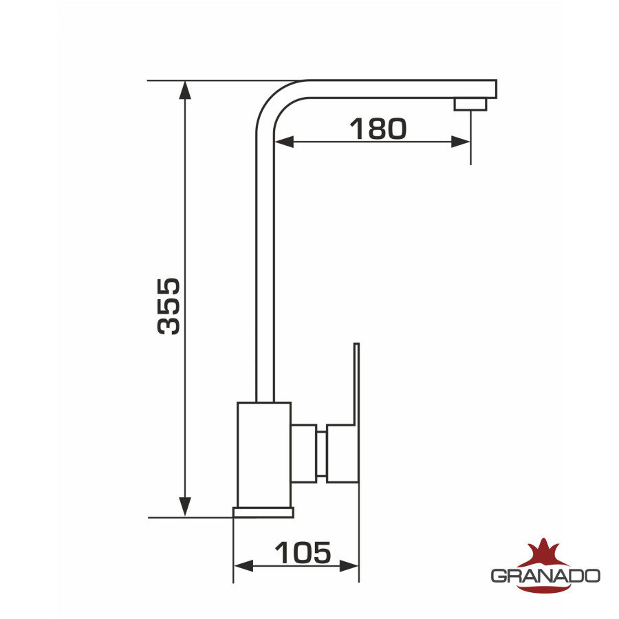 Кухонный смеситель стальной GRANADO Tarrasa Inox