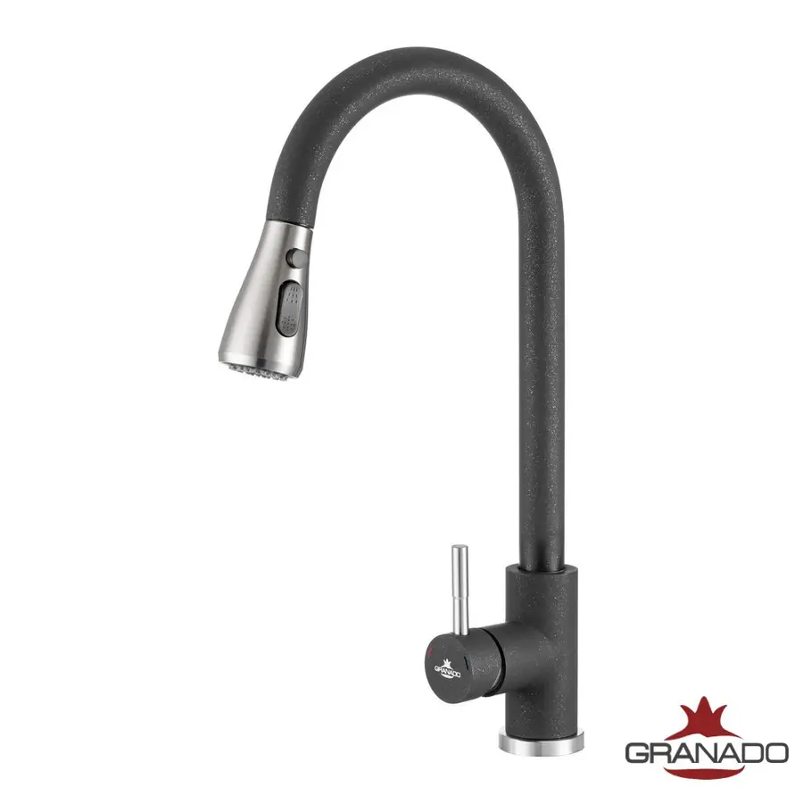 Змішувач кухонний GRANADO Campo Black shine