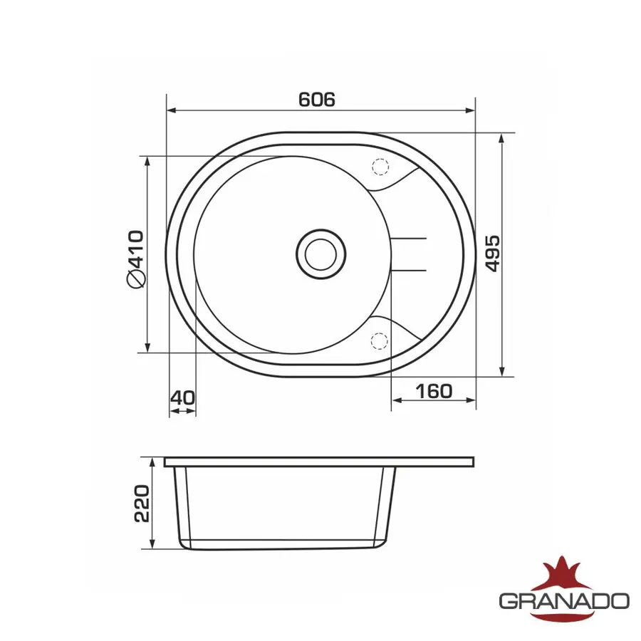 Кухонна гранітна мийка GRANADO Marbella Avena