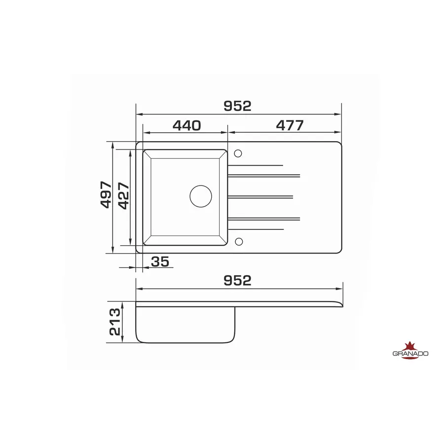Кухонна гранітна мийка GRANADO Mora Ivory