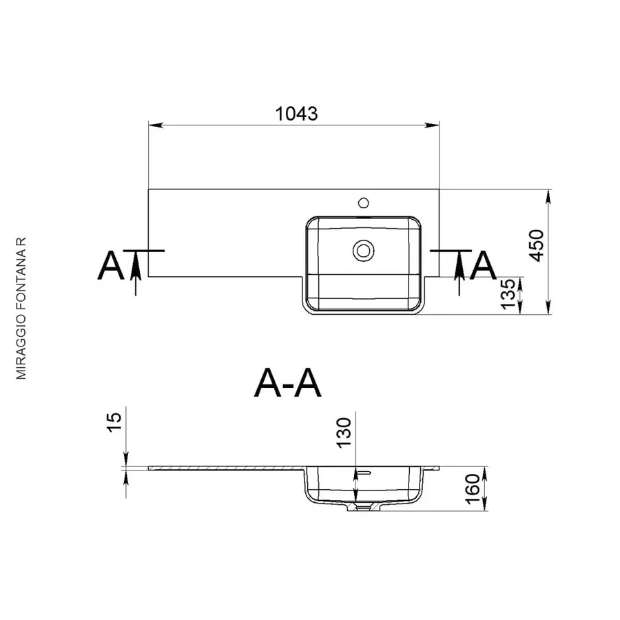 Умивальник FONTANA R MATT Miraggio