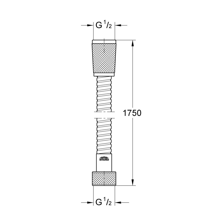 Душевой шланг 1750 Grohe Relexaflex Metal (28139000)