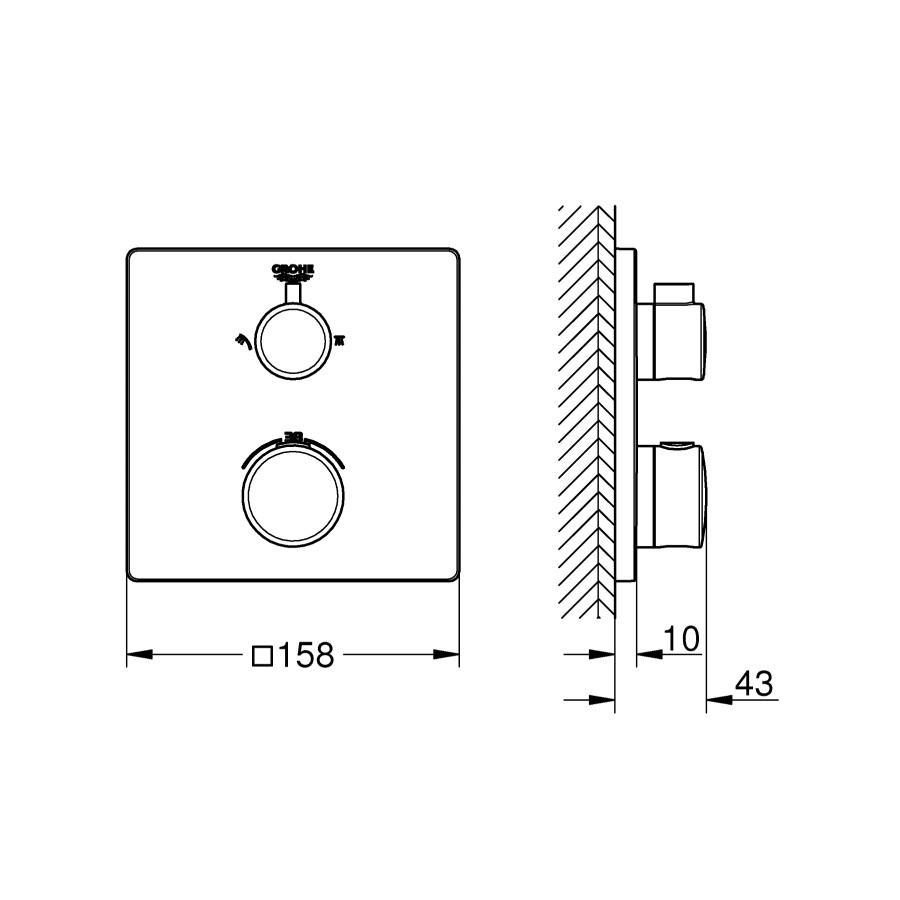 Термостат скрытого монтажа на 2 потребителя Grohe Grohtherm Convent. Concealed (24079000)