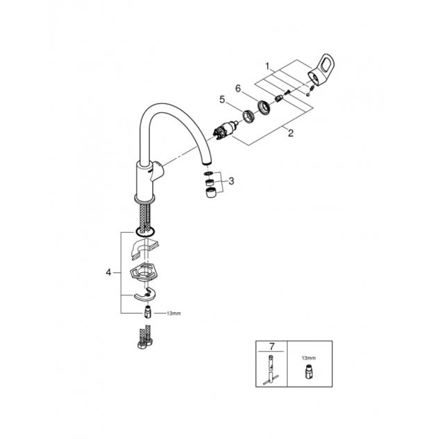 Смеситель для кухни Grohe BauLoop (31368000)