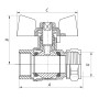 Кран кульовий KOER WING 20x3 / 4M (KR.351) (LL1659)