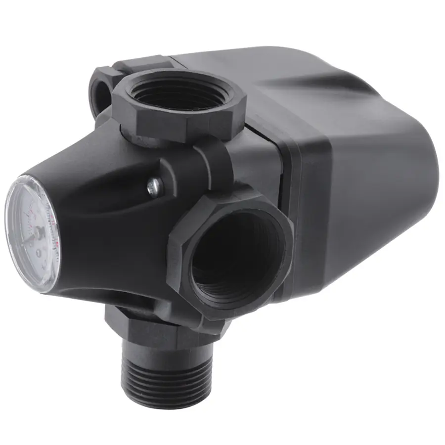 Реле тиску хутро. GRANDFAR GF3W в зборі з манометром і пятіходовим штуцером (GF1383)