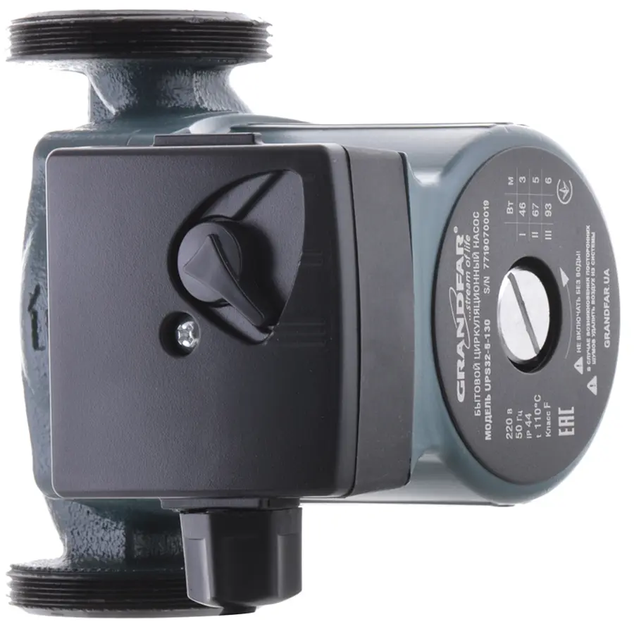 Насос циркуляційний відцентро. GRANDFAR UPS32-6-130 (обмотка-мідь) (з накидними гайками) (GF1064)