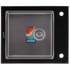 Кухонная мойка MIXXUS MX(304)6051-200x1.2-HM-GLASS (MX0573) черное стекло/сталь