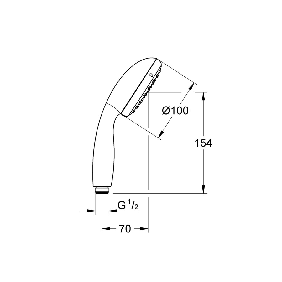 Ручной душ, 1 режим струи Grohe New Tempesta Classic (27852001)