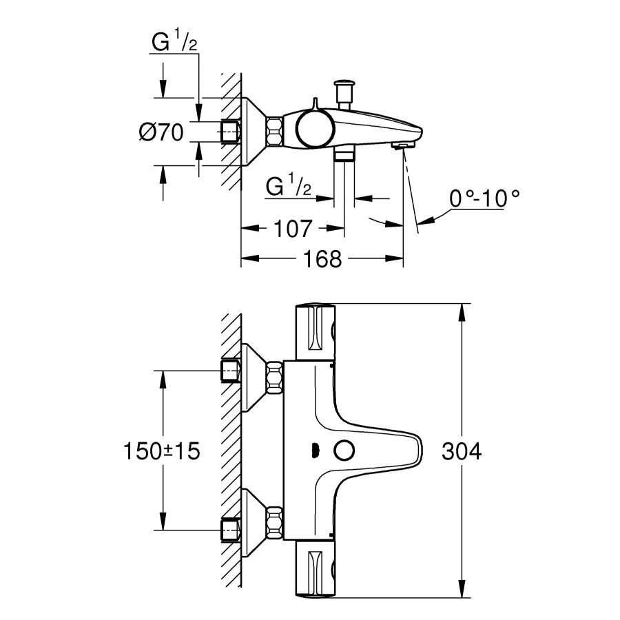 Термостат для ванны Grohe Grohtherm 800 (34576000)