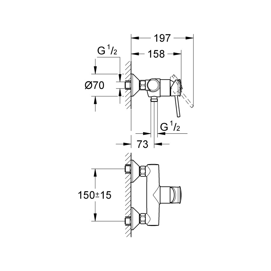 Смеситель для душа Grohe BauClassic (32867000)