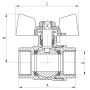 Кран шаровый KOER 1/2" ГГБ ГАЗ (KR.217.G) (KR0032)