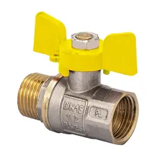 Кран шаровый FERRO PL 1/2" ГШБ ГАЗ art. 607 (латунный шар) (FE0558)