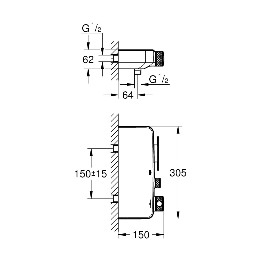 Термостат для душа Grohe Grohtherm SmartControl (34719000)