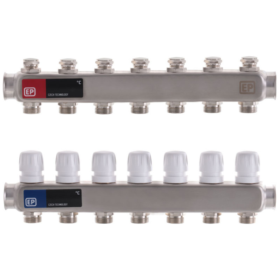 Колекторний блок з термостат. клапанами EUROPRODUCT EP.S1100-07 1 "x7 (EP4994)