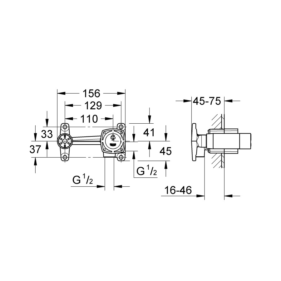 Скрытая часть смесителя для раковины Grohe Non Rapido OHM (23319000)