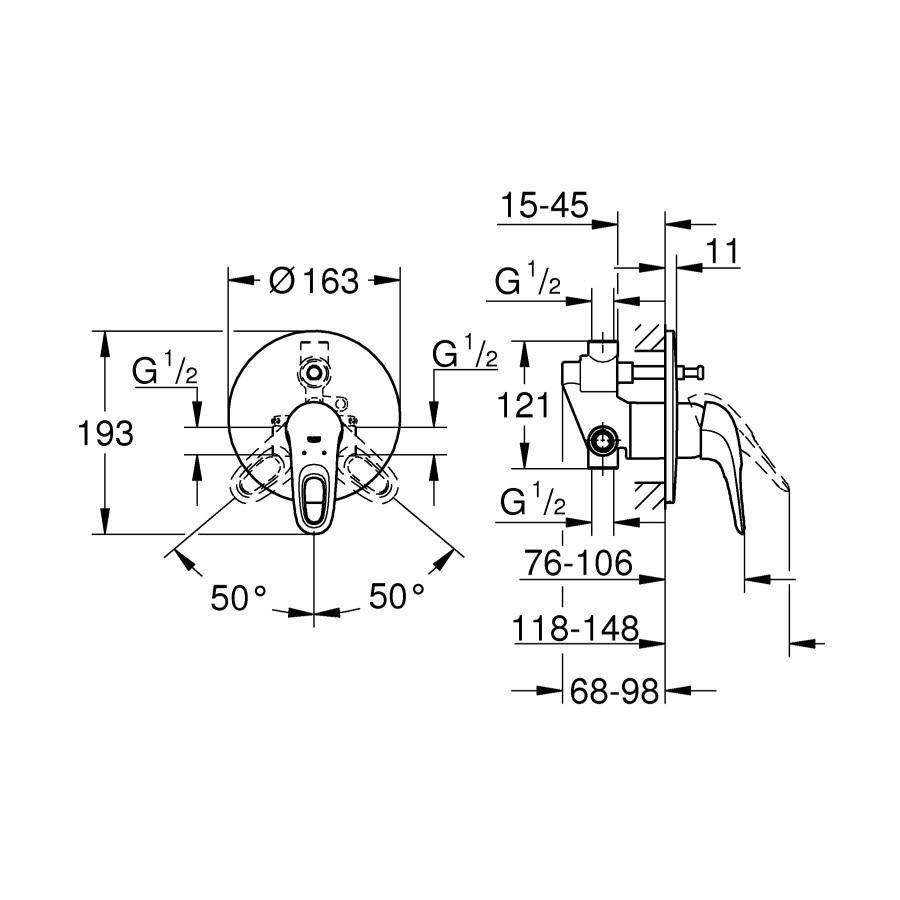 Смеситель для ванны Grohe Eurostyle (33637003)