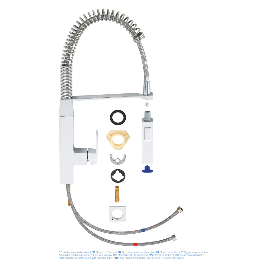 Смеситель для кухни с гибким изливом Grohe Eurocube (31395000)