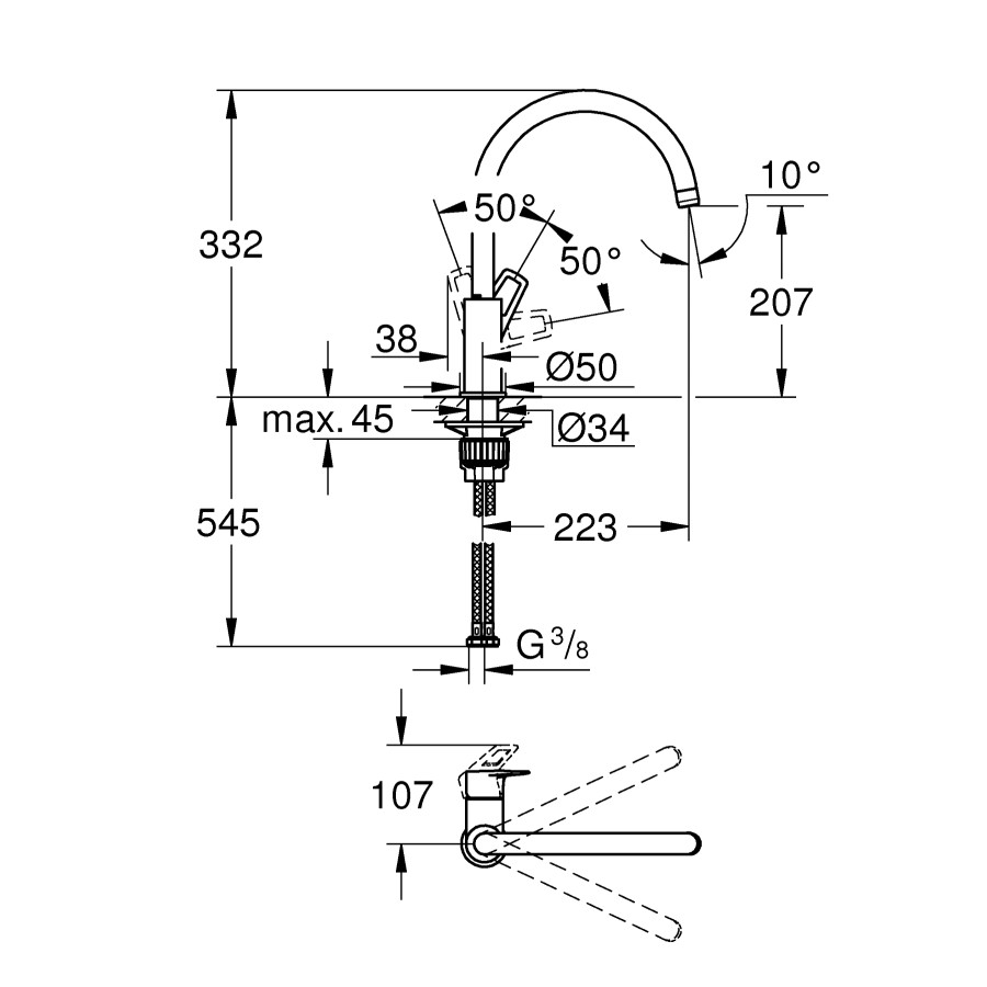 Смеситель для кухни Grohe BauLoop New (31368001)