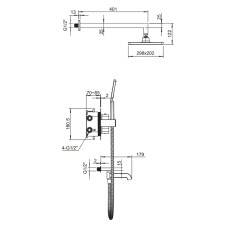 Встраиваемая душевая система с термостатом Koer KB-67011-05 (Цвет черный) (KR4727)