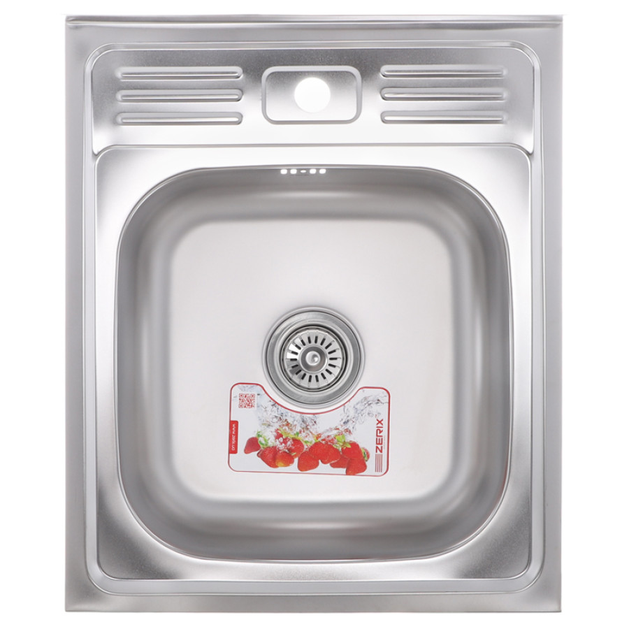 Кухонна мийка накладна ZERIX Z5060-06-160E (satin) (ZX1611)