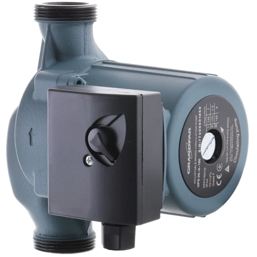 Насос циркуляційний відцентро. GRANDFAR UPS25-8-180 (обмотка-мідь) (з накидними гайками) (GF1063)