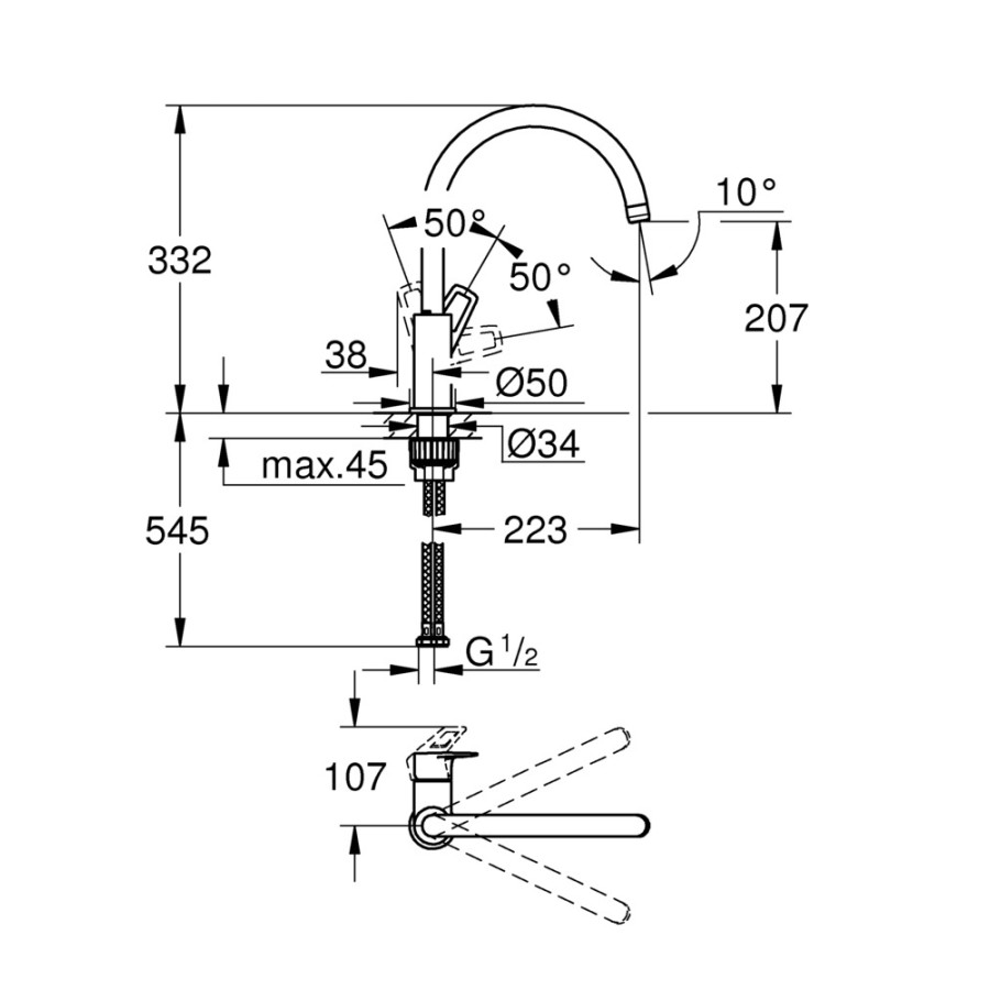 Смеситель для кухни Grohe BauLoop New (31232001)