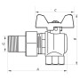 Кран кульовий з американкою кутовий 3/4 "ГШБ (NF.941) NOLF (NF2965)