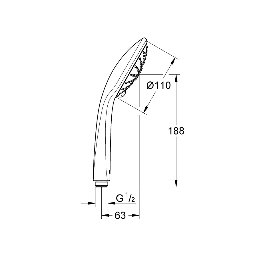 Ручной душ, 3 режима струи Grohe Euphoria (27221001)