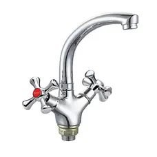 Кухонний змішувач сталевий двовентильний ZERIX TOG 827 