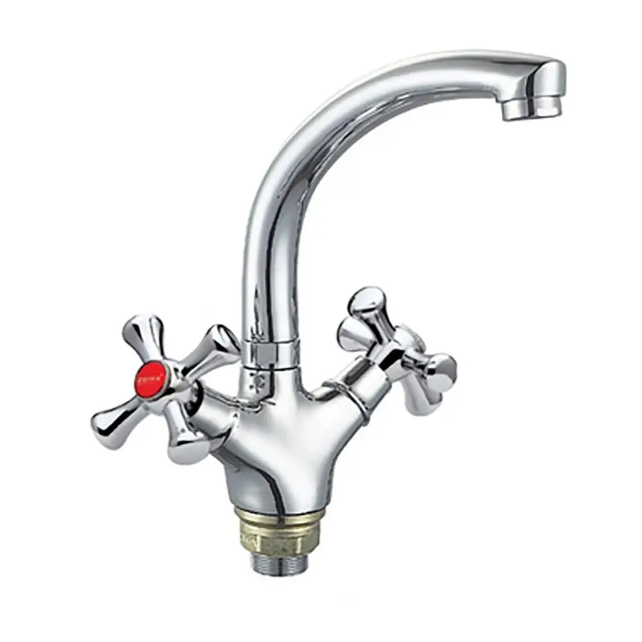 Кухонный смеситель стальной двухвентильный ZERIX TOG 827 