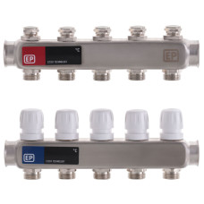 Колекторний блок з термостат. клапанами EUROPRODUCT EP.S1100-05 1 "x5 (EP4992)