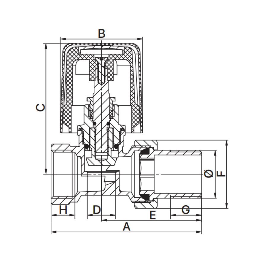 Вентиль радиаторный EUROPRODUCT EP.0511 - 1/2x1/2 (EP6031)