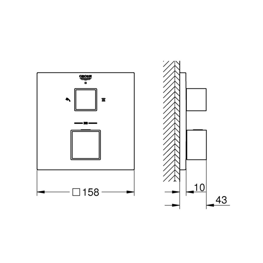 Термостат скрытого монтажа на 2 потребителя Grohe Grohtherm Cube (24154000)