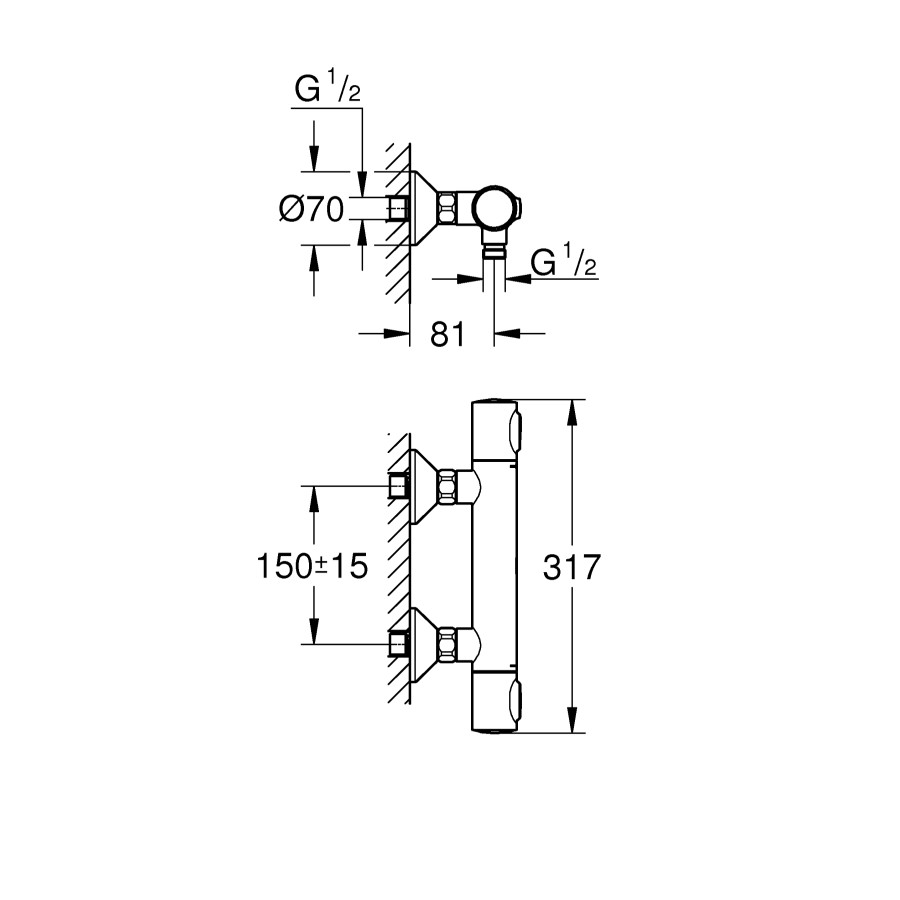 Термостат для душа Grohe Grohtherm 500 (34793000)