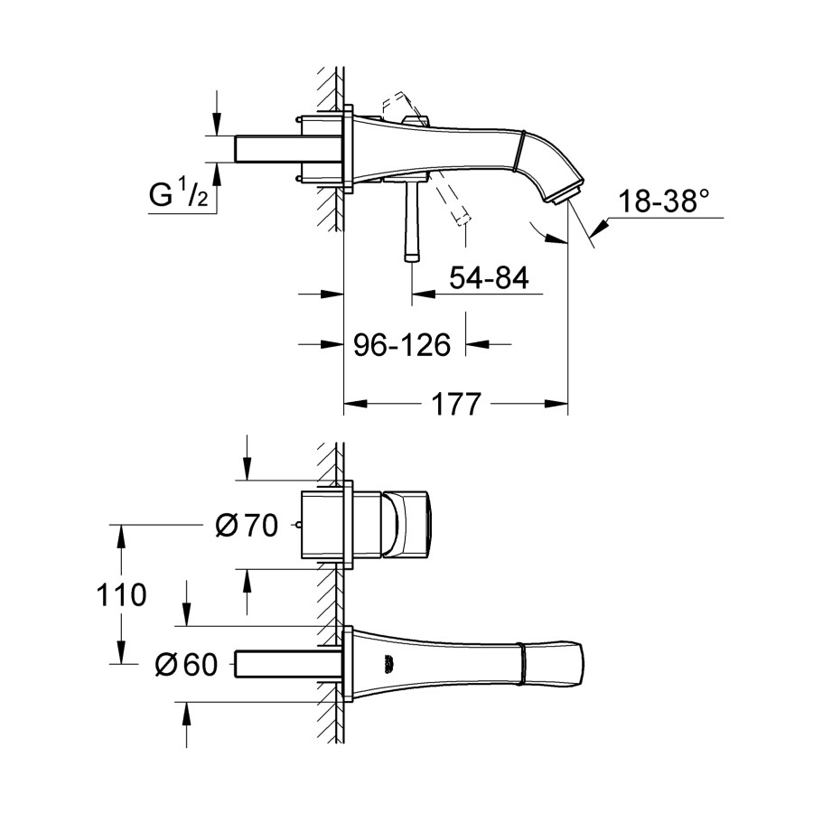 Смеситель для раковины скрытого монтажа Grohe Grandera (19929000)