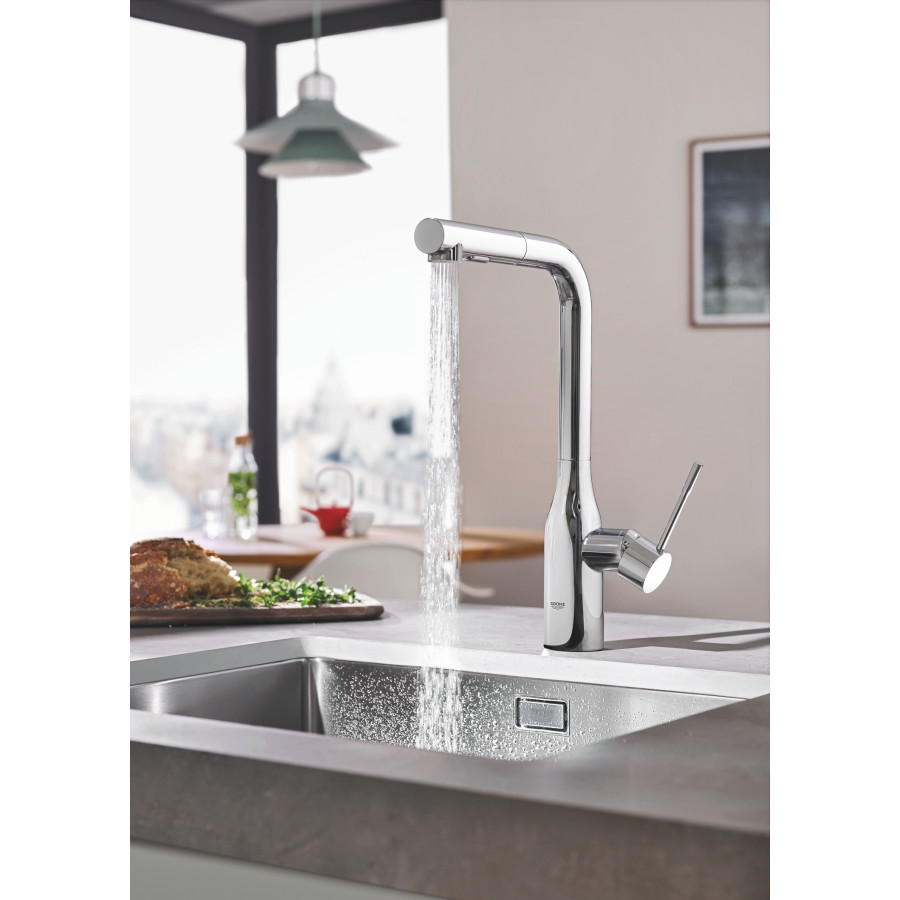 Смеситель для кухни с выдвижным изливом Grohe Essence New (30270000)