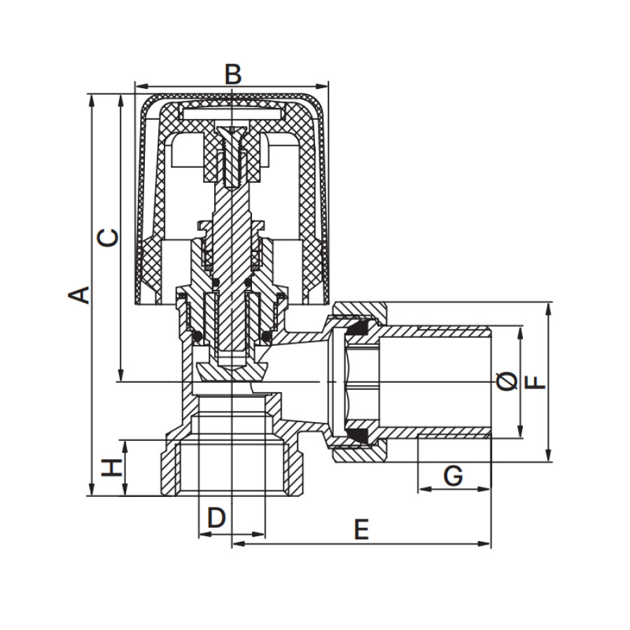 Вентиль радиаторный EUROPRODUCT EP.0512 - 1/2x1/2 (EP6032)
