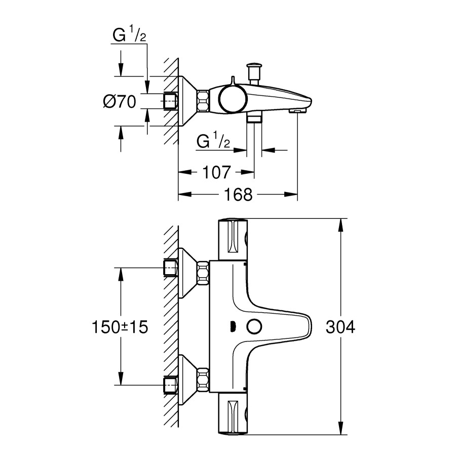 Термостат для ванны Grohe Grohtherm 800 (34567000)