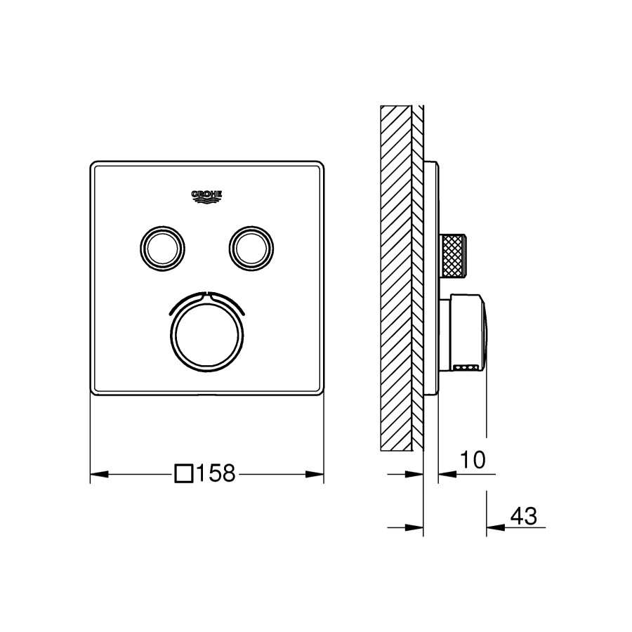 Смеситель скрытого монтажа на 2 потребителя Grohe SmartControl Mixer (29148000)