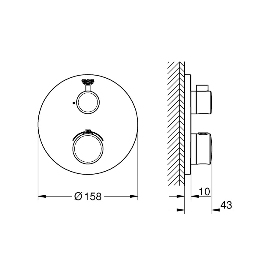 Термостат скрытого монтажа для 1 потребителя Grohe Grohtherm Convent. Concealed (24075000)