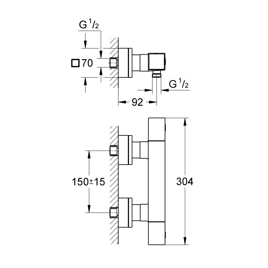 Термостат для душа Grohe Grohtherm Cube (34488000)