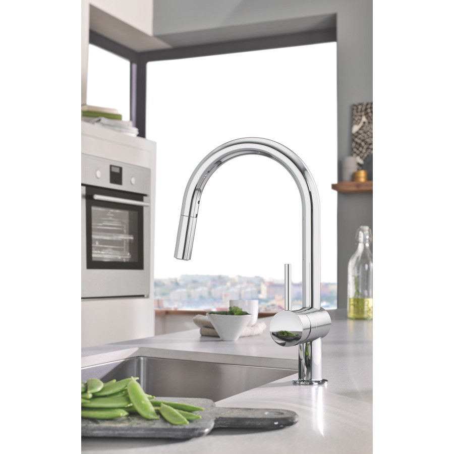 Смеситель для кухни с выдвижным изливом Grohe Minta (32321002)