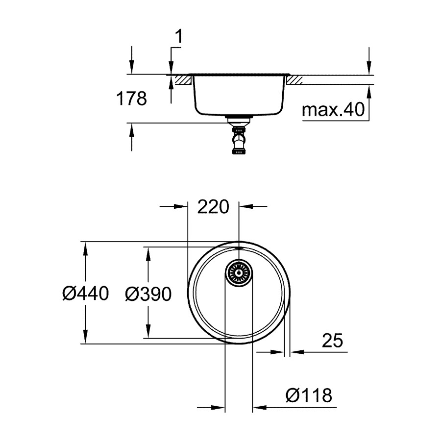 Мойка для кухни из нержавеющей стали Grohe K200 (31720SD0)