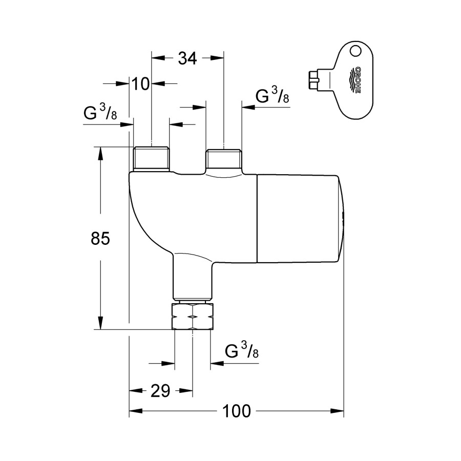 Термостат под раковину Grohe Grohtherm Micro (34487000)