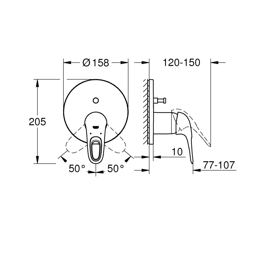 Смеситель скрытого монтажа на 2 потребителя Grohe Eurostyle (24049003)