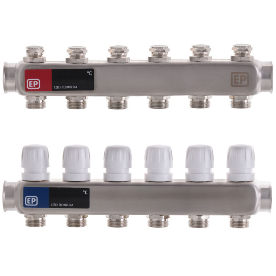 Колекторний блок з термостат. клапанами EUROPRODUCT EP.S1100-06 1 "x6 (EP4993)