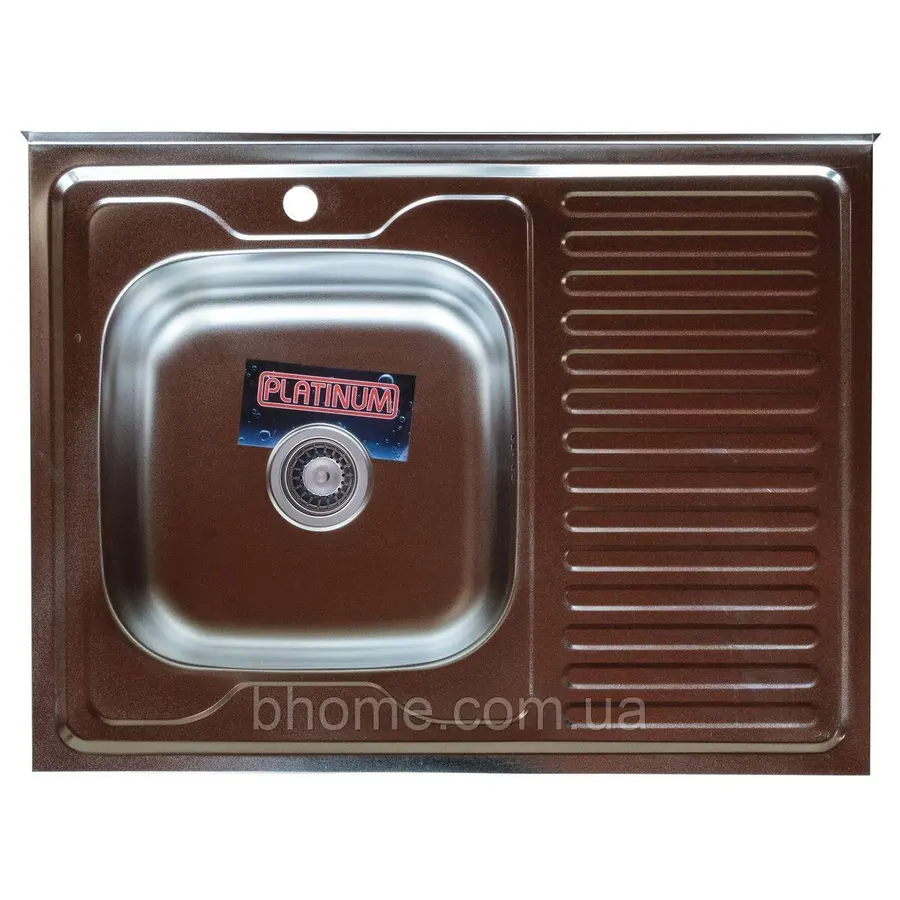 Кухонна мийка з нержавіючої сталі Platinum 8060 R САТІН 0,7 / 160